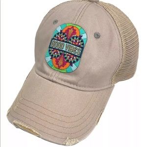 GOOD VIBES Trucker Hat JUDITH MARCH PATCH Khaki